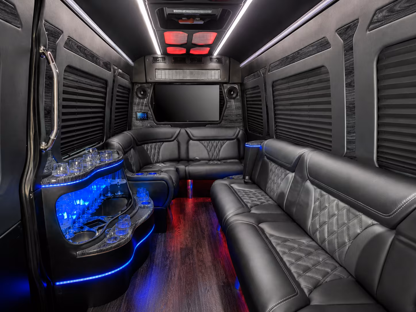 rock hill 50 passenger party bus interior